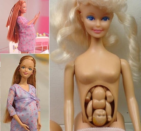 pregnant barbie doll. but a pregnant Barbie doll
